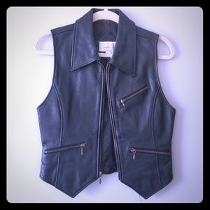 Black leather vest
